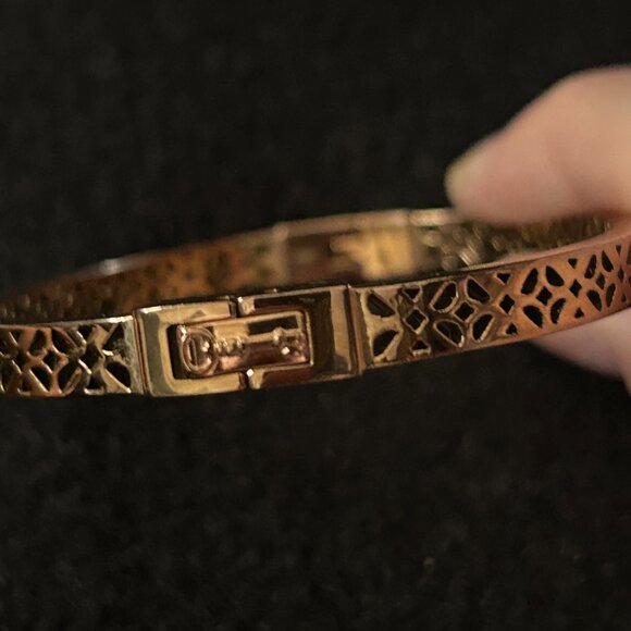 Fossil Rose Gold Floral Pattern Bangle - Picture 3 of 6